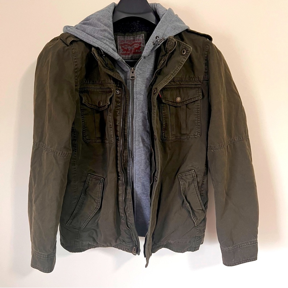 Levi’s Men’s Washed Hooded Military Jacket